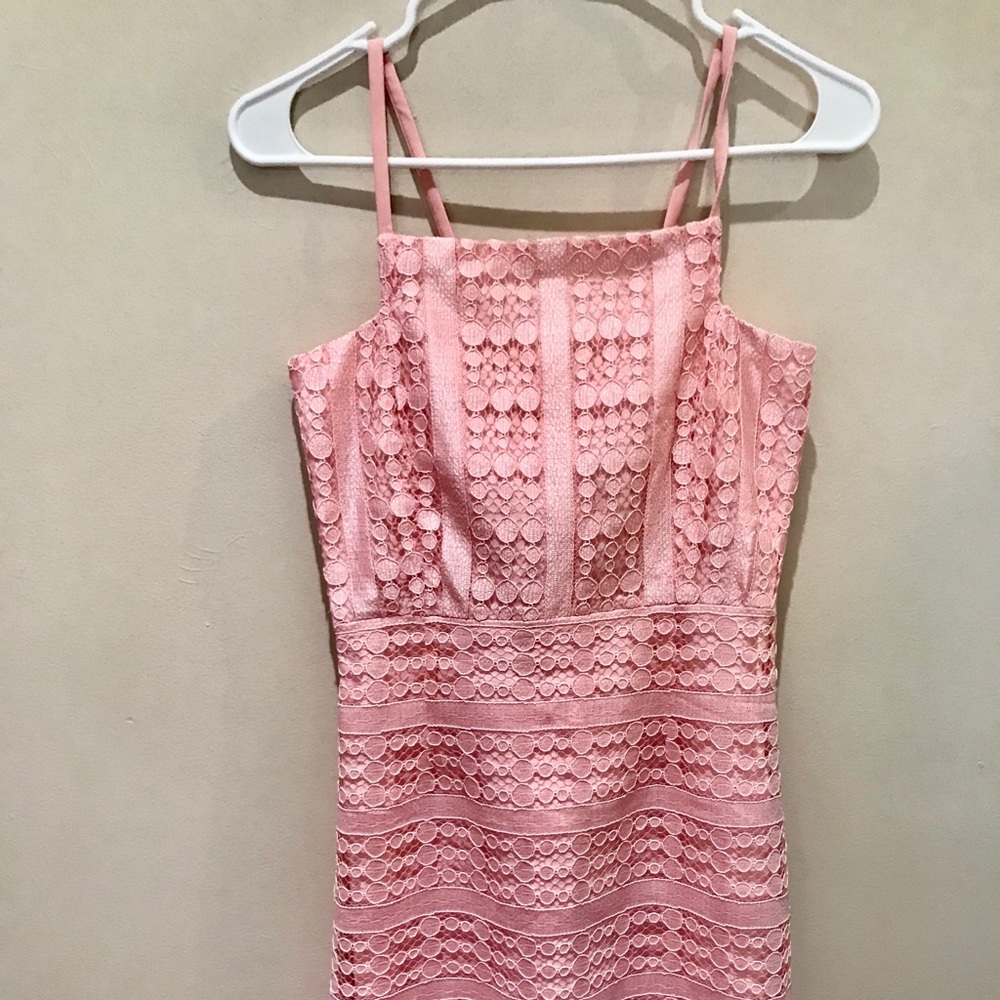 Coral Lace Mini Dress